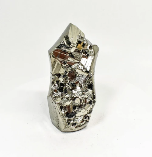 4.64" Polished PYRITE Standing SCULPTURE Carving Huanzala Mine Peru T823