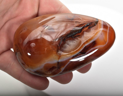 3.66" POLISHED CARNELIAN PALMSTONE "Video" Madagascar P489