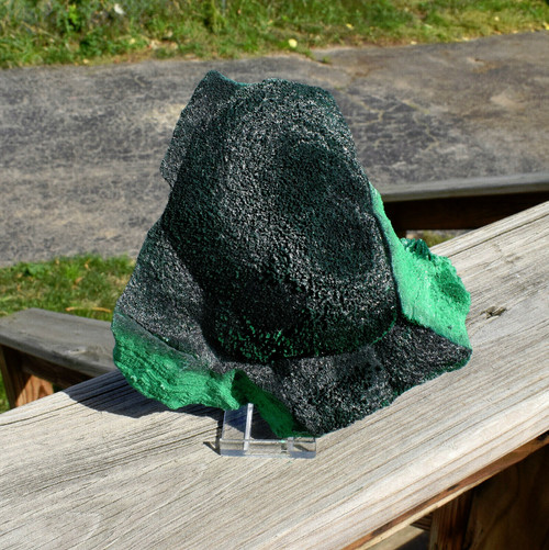 6.29" Amazing Shimmering Chatoyant Fibrous MALACHITE Mindingi Mine, Congo Q431