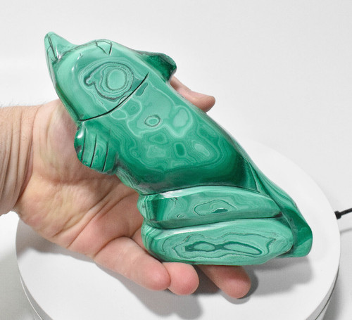 7.48" Beautiful POLISHED MALACHITE FISH Animal Carving - Congo mc777