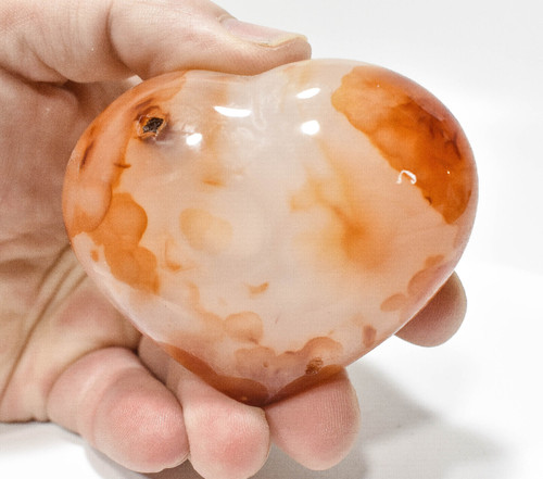 2.87" Polished CARNELIAN Crystal HEART - Madagascar P585