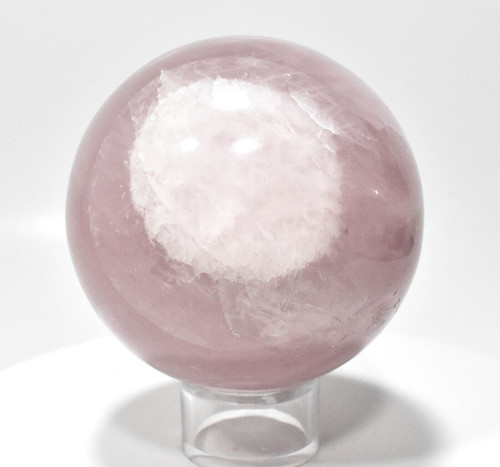 3.77" Polished ROSE QUARTZ SPHERE With Stand Madagascar P567