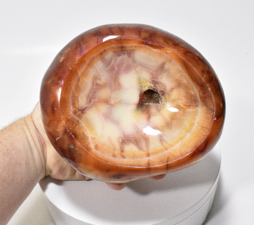 6.10" Polished CARNELIAN Crystal Bowl Soap Dish Home Decor - Madagascar P579