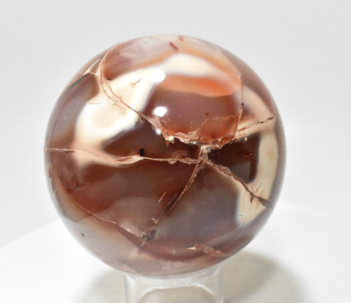 3.66" POLISHED CARNELIAN SPHERE with stand - Madagascar P546