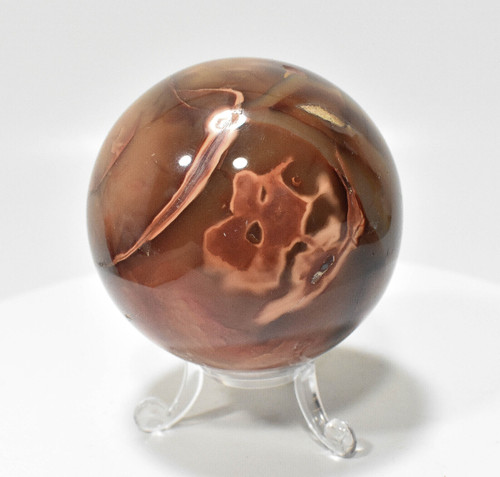 2.83" POLISHED CARNELIAN SPHERE with stand - Madagascar P545