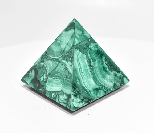 2" POLISHED MALACHITE PYRAMID Carving "Video" - Congo mc812
