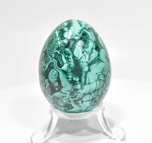 2.24" POLISHED MALACHITE EGG With Stand - Congo e594