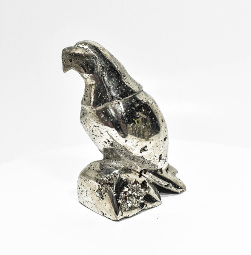 3.18" Beautiful GOLDEN PYRITE EAGLE Carving "Video" Huanzala Mine, Peru P795