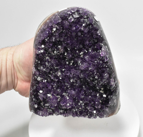 5.03" Beautiful Polished Cut Base AMETHYST CRYSTAL Quartz Cluster Brazil T162