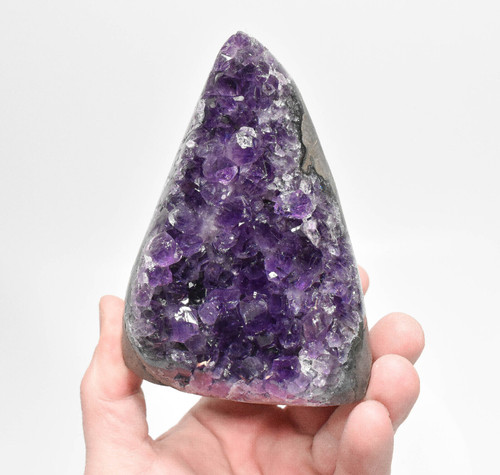 4.33" Beautiful Polished Cut Base AMETHSTY CRYSTAL Quartz Cluster Brazil T146