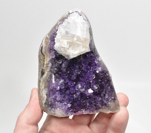 3.70" Beautiful Polished Cut Base AMETHSTY W Calcite CRYSTAL Quartz Brazil T140