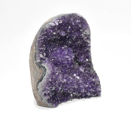 4.17" Beautiful Polished Cut Base AMETHSTY CRYSTAL Quartz Cluster Brazil T150