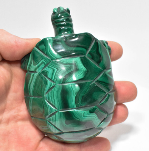 4.05" POLISHED MALACHITE TURTLE Animal Carving - Congo mc796