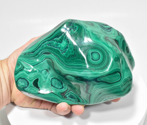 6.10" Beautiful POLISHED MALACHITE "Video" Congo A866