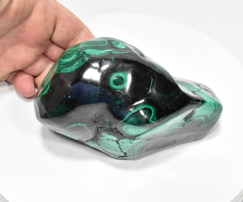 4.72" Beautiful POLISHED MALACHITE "Video" Congo A865