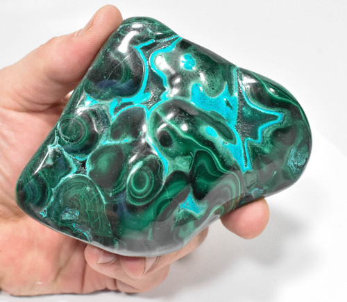 4.40" Beautiful POLISHED MALACHITE With CHRYSOCOLLA "Video" Congo A868
