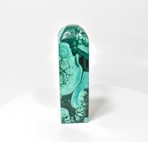 3.38" POLISHED MALACHITE OBELISK Tower Carving - Congo A947