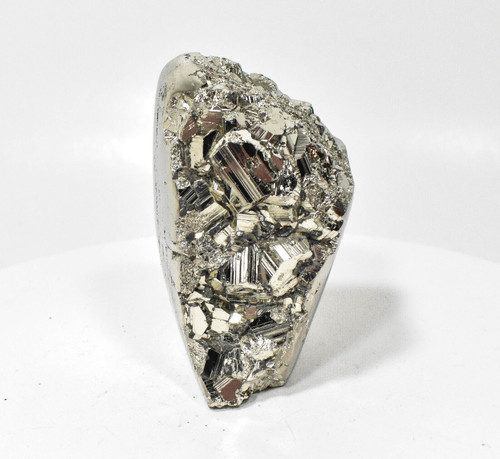 3.03" Polished GOLDEN PYRITE Standing SCULPTURE Carving Huanzala Mine Peru P985