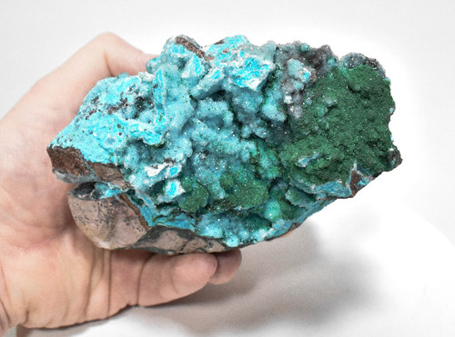 4.89" CHRYSOCOLLA Ps With MALACHITE QUARTZ Druzy Tenke Fungurume Congo Q603