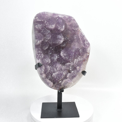 12.91" Beautiful DRUZY SUGAR AMETHYST with stand 15.7 Pounds - Brazil T297
