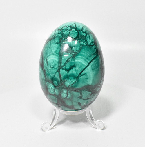 3.03" Polished MALACHITE EGG with Stand - Congo E643