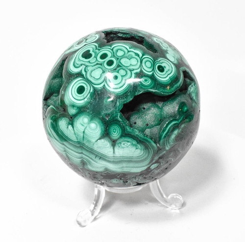 2.95" POLISHED MALACHITE SHERE With Stand - Congo E627