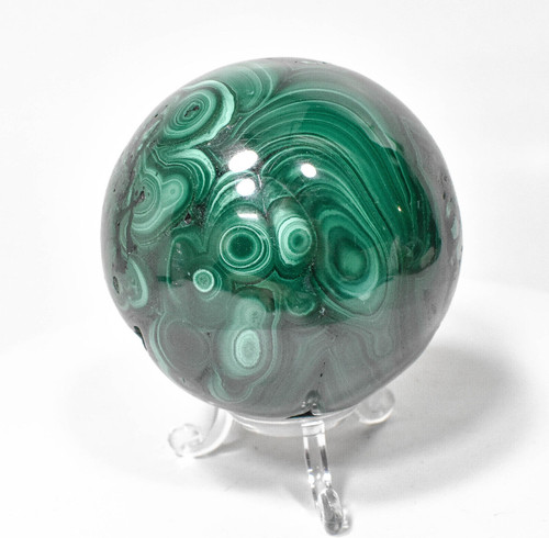 2.83" POLISHED MALACHITE SHERE With Stand - Congo E622