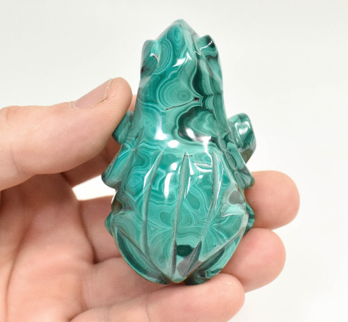 2.87" POLISHED MALACHITE FROG Animal Carving Congo CM57