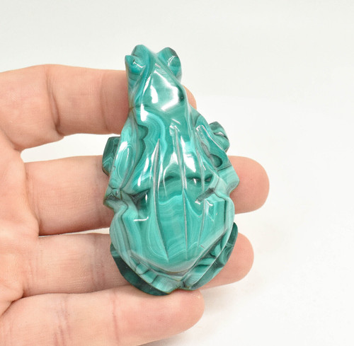2.83" POLISHED MALACHITE FROG Animal Carving Congo CM62