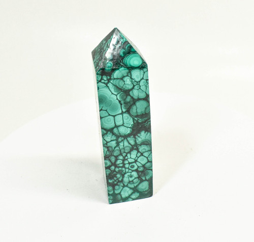 4.17" POLISHED MALACHITE OBELISK Tower Carving - Congo B265
