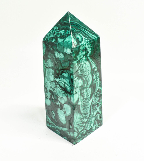 5.31" POLISHED MALACHITE OBELISK Tower Carving - Congo B268