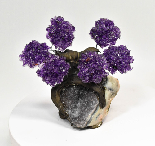 Beautiful AMETHYST Gemstone Bonsai Tree 6 Petals Brazil T361