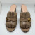 Gucci GG Marmont Fringe Mules Heels Calfskin Leather Slide Sandals Beige 38.5