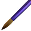 Round Beige Wood Kolinsky Brush Handle with Purple Ferrule