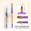 Round Beige Wood Kolinsky Brush Handle with Purple Ferrule
