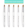 Oval Crimped Clear Acrylic Kolinsky Brush Handle with Silver Ferrule