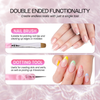 IvyL 2-Way Kolinsky Brush & Dotting Tool with Pink Marble Clear Acrylic Handle