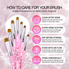 IvyL 2-Way Kolinsky Brush & Dotting Tool with Pink Marble Clear Acrylic Handle