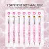 IvyL 2-Way Kolinsky Brush & Dotting Tool with Pink Marble Clear Acrylic Handle