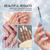 IvyL 2-Way Kolinsky Brush & Angled Dotting Tool with Blue Marble Clear Acrylic Handle