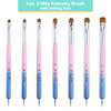 IvyL 2-Way Kolinsky Brush & Dotting Tool with Pink and Blue Ombre Wooden Handle