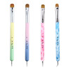 IvyL 2-Way Kolinsky Brush & Dotting Tool with Pink and Blue Ombre Wooden Handle