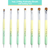IvyL 2-Way Kolinsky Brush & Dotting Tool with Yellow and Green Ombre Wooden Handle