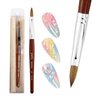 Oval Crimped Mahogany Wood Kolinsky Brush with Silver Ferrule