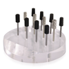 Clear Round 12 Hole Acrylic Nail Drill Bit Holder