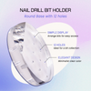 Clear Round 12 Hole Acrylic Nail Drill Bit Holder