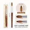 Round Mahogany Wood Kolinsky Brush with Silver Ferrule