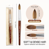 Round Mahogany Wood Kolinsky Brush with Silver Ferrule