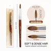 Round Mahogany Wood Kolinsky Brush with Silver Ferrule