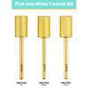 3/32” Pink & White Large Barrel Gold Carbide Bit (F - C)